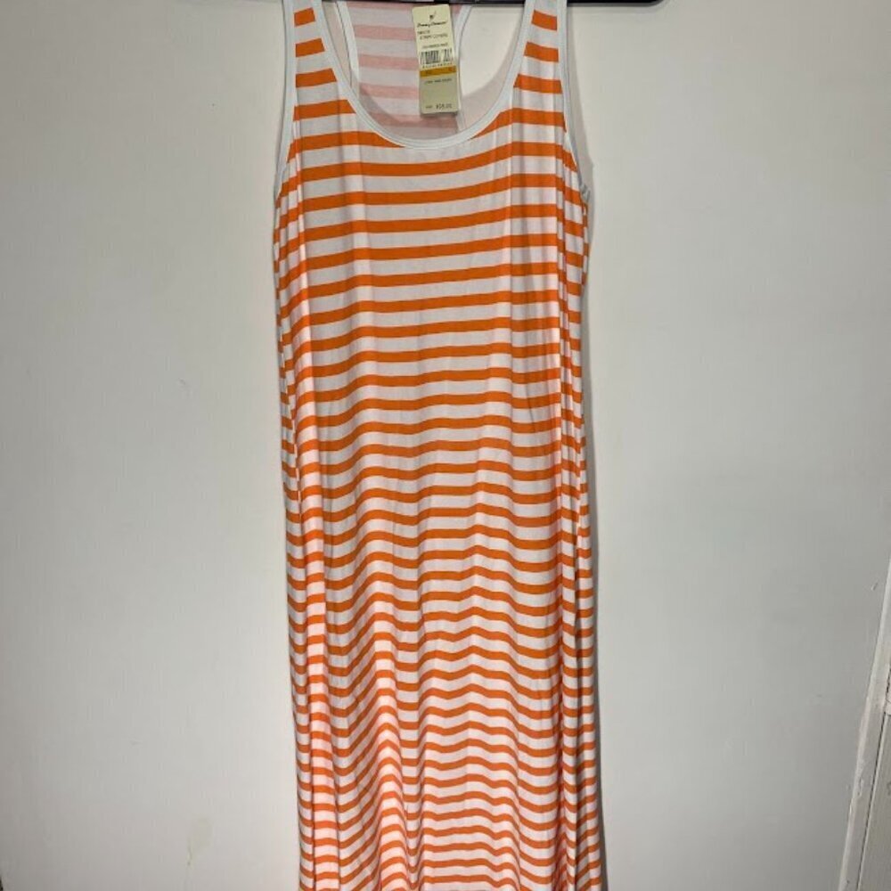 Tommy Bahama Orange Striped Long Tank Dress